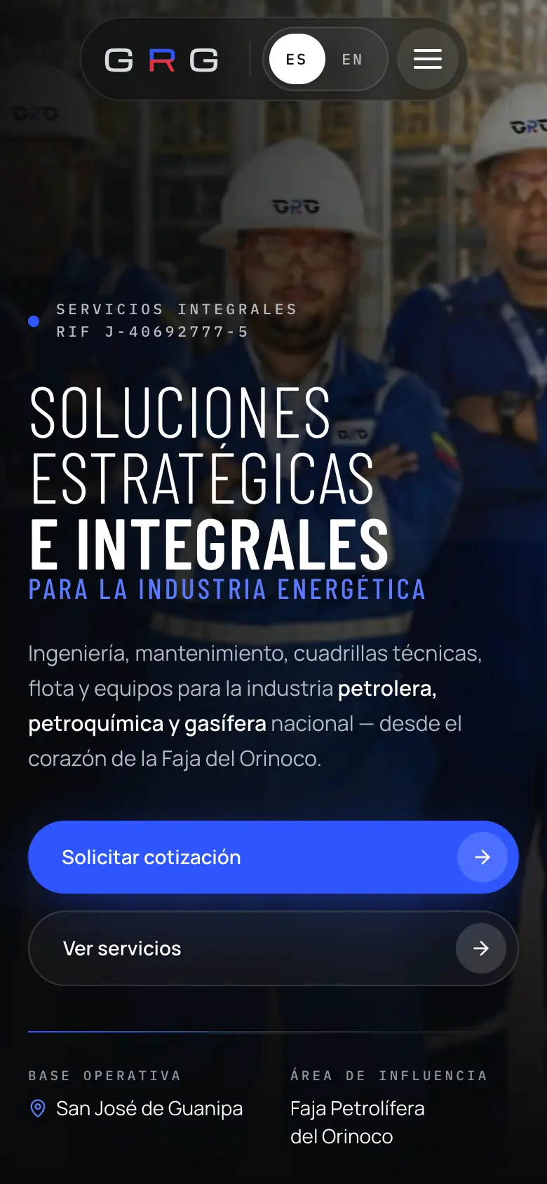 Sitio de GRG en el teléfono